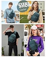 Vista 2 de Sling Crossbody Bag for Men Women, Tactical Backpack Shoulder Daypack Mini Anti-Theft Motorcycle Chest Bags, Small One Strap Backpack for Casual