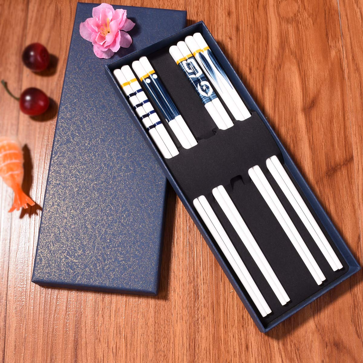 Ceramic Chopsticks Set - 4 Pairs with Gift Box -6