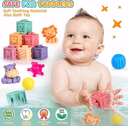 Miniatura 4 de Juguetes Montessori para bebés de 6 a 12 meses, 6 en 1, juguetes para bebés de 6, 7, 8, 9, 10, 11, 12 a 18 meses, incluyen juguete sensorial,