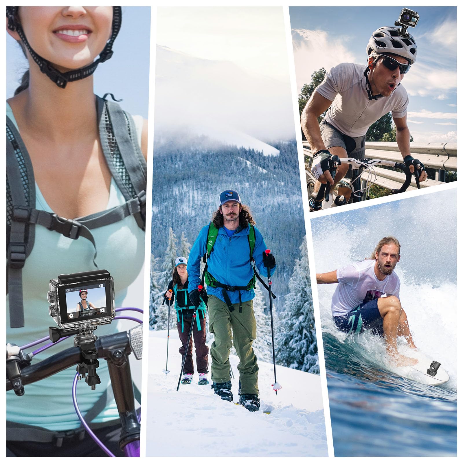 Speed 20 Action Cam 4K60FPS 40MP WiFi Unterwasserkamera 40M Wasserdicht Ultra HD Touchscreen 170° Ultra-Weitwinkel EIS Stabilisierung 5X Zoom