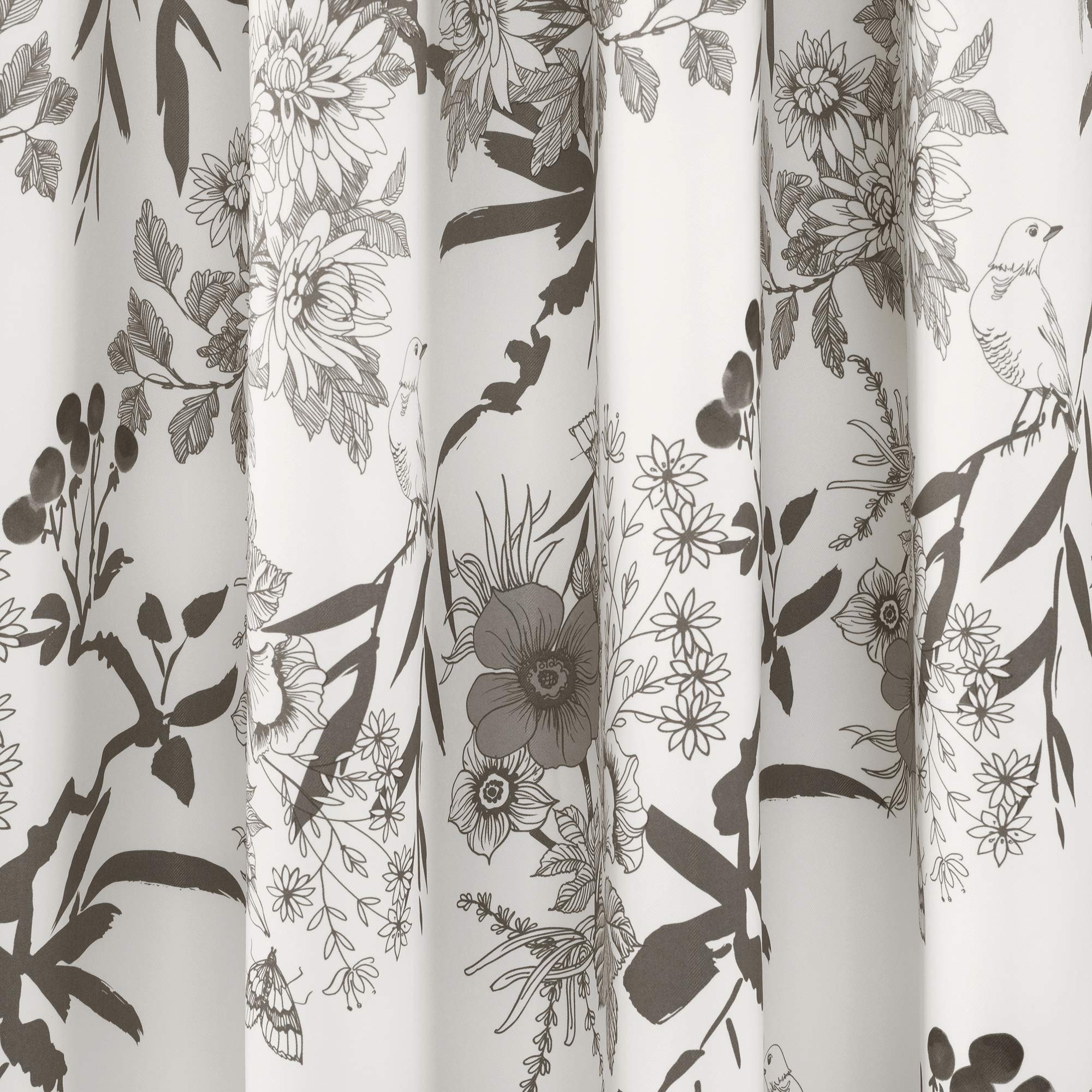 Lush Decor Botanical Garden Curtains Floral Bird Print Room Darkening Window Panel Drapes Set for Living Dining - Image 4
