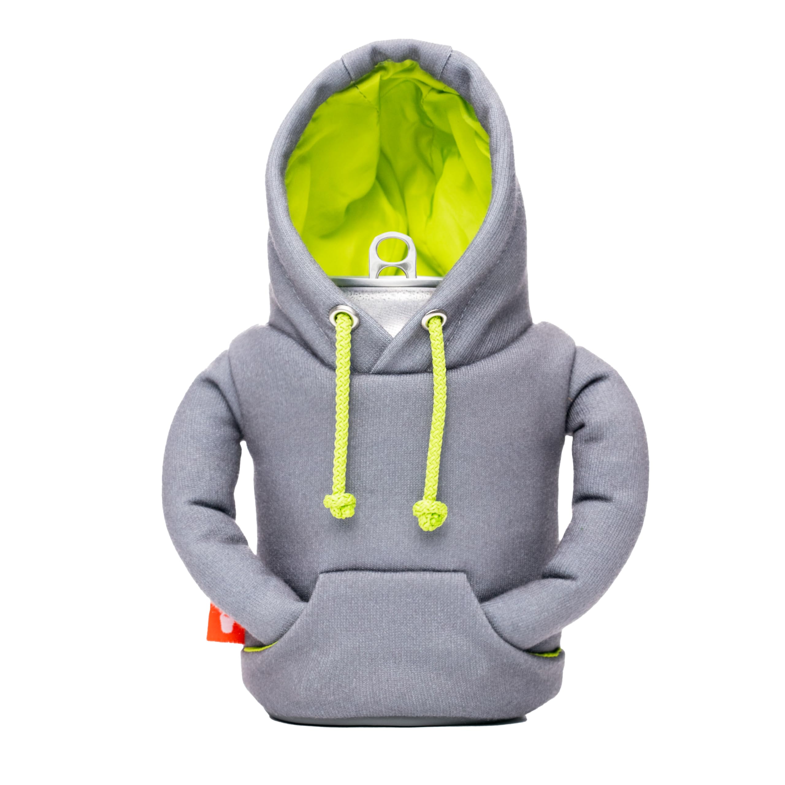 Puffin - The Hoodie Sweatshirt - Insulated 12 oz Can Cooler I Beer Bottle & Soda Can Insulator, Keep Drinks and Beverages Cold - Pewter/Keylime Pie