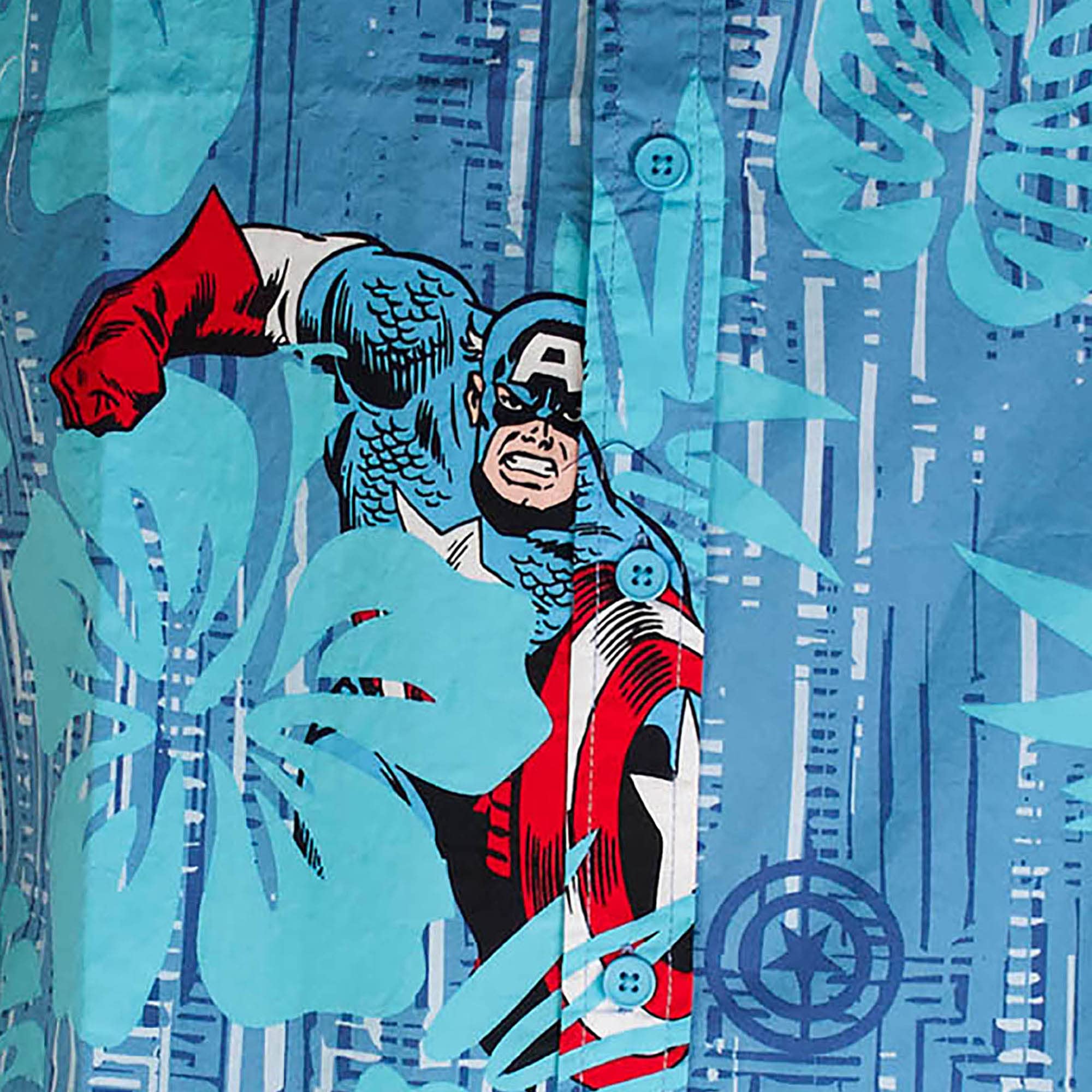 Marvel Isola di cap Camicia Button-Down Uomo (Pacco da 1)