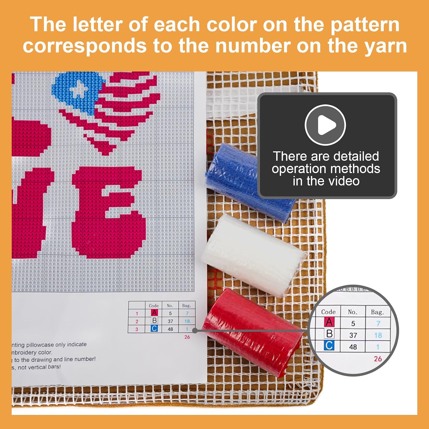 QIONG MENG Latch Hook Kits for Adults, DIY Love Stars American Flag Patriotic 4th of July Pillow Cover Kit Needlework Cushion Cover Hand Craft Crochet for Home Sofa Decorations 17 x 17 Inch