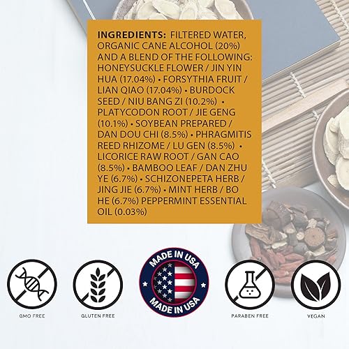 Miniatura 2 de root + spring Tintura de hierbas Honeysuckle & Forsythia, extracto concentrado líquido de Yin Qiao Tang con gotero, suplemento de mezcla de hierbas