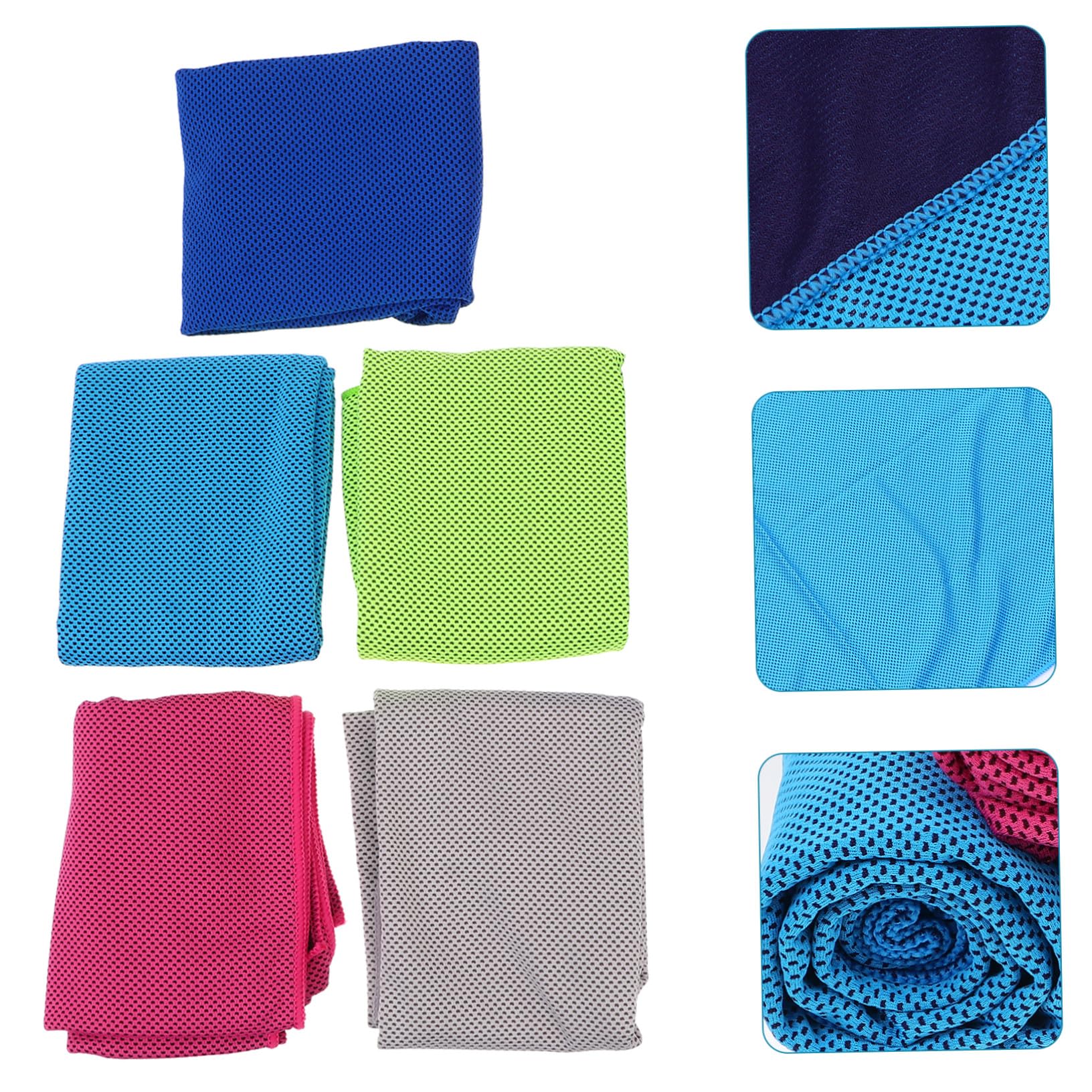 HANABASS 5pezzi Asciugamani Rinfrescanti Microfibra Da Asciugamani Sportivi Veloci Per Yoga e Attività All Aperto Teli Da Spiaggia Assorbenti e Rinfrescanti Colori Casual