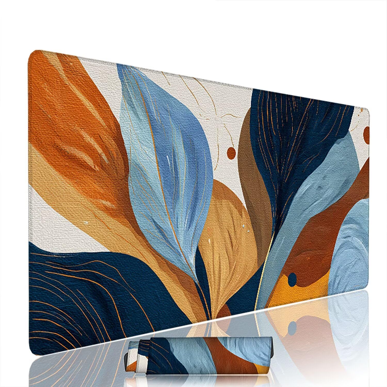 Abstrakcyjna podkładka pod mysz pod mysz pod mysz do gier XXL 1200 x 600 x 3 mm podkładka pod mysz gumowa liście duża podkładka pod mysz dla graczy akcesoria PC antypoślizgowe i wodoodporne, do