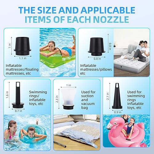 Miniatura 4 de Mini y portátil bomba de aire pequeña bomba con batería de 1600 mAh USB recargable a bomba de aire portátil, cama de aire, bomba de colchón de aire,