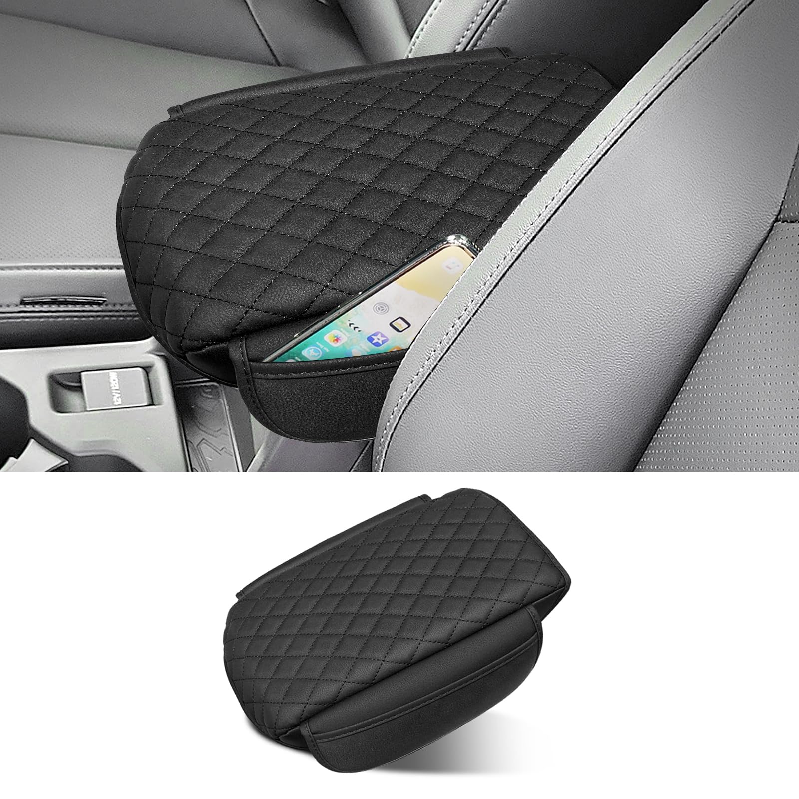 Custom for Center Console Cover 2026 2025 Forester Armrest Cover Accessories PU Leather Armrest Seat Box Cover Protector with Pockets Storage Bag