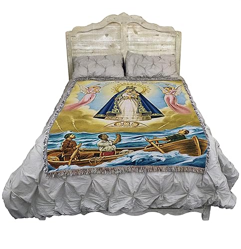 Miniatura 2 de Nuestra Señora de la Caridad - Nuestra Señora de la Caridad del Cobre - Patrona de Cuba - Tapiz de regalo religioso católico tejido de algodón