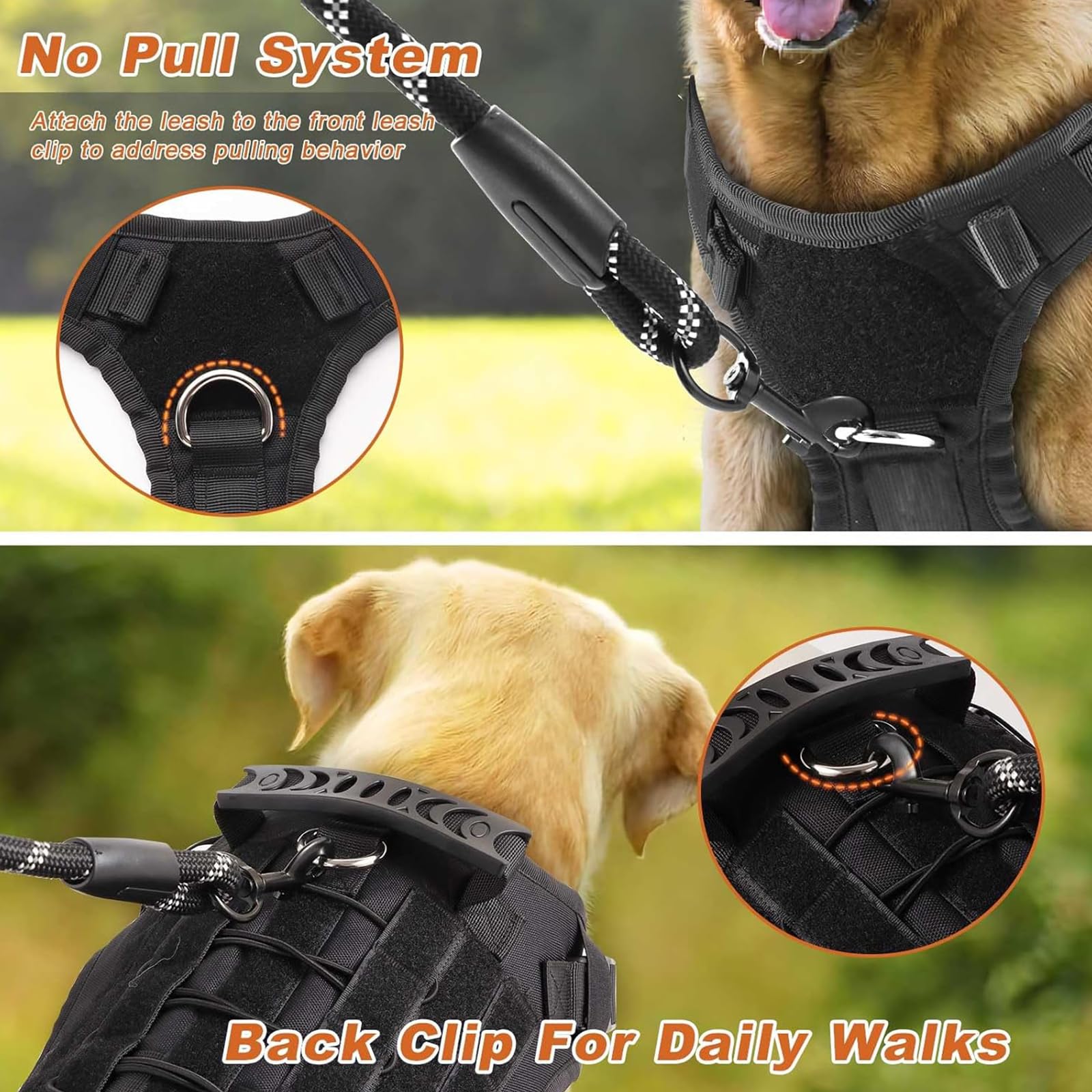 Arnes Táctico Perro Grandes Medianos Arnes Perro Antitirones Militar Chaleco De Entrenamiento Ajustable para Perros con Sistema Molle para Entrenamiento Correr Caminar Cazar,Gris,Small