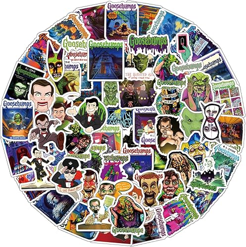 65 calcomanías de piel de gallina, diseño de suspenso de terror, estético, impermeable, calcomanías de vinilo para botella de agua, laptop,