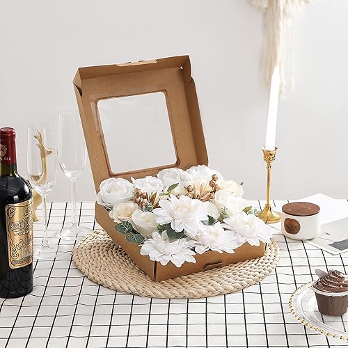 Miniatura 5 de kuujojo Combo de flores artificiales, flores falsas para mesas de bricolaje, centros de mesa, baby shower, despedida de soltera, arreglos de ramo de