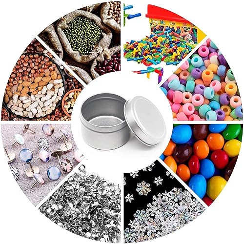 Miniatura 9 de NRANSON - Tarros de vela para hacer velas, 24 unidades de latas de metal con tapas, recipientes de vela para hacer velas, artes y manualidades,