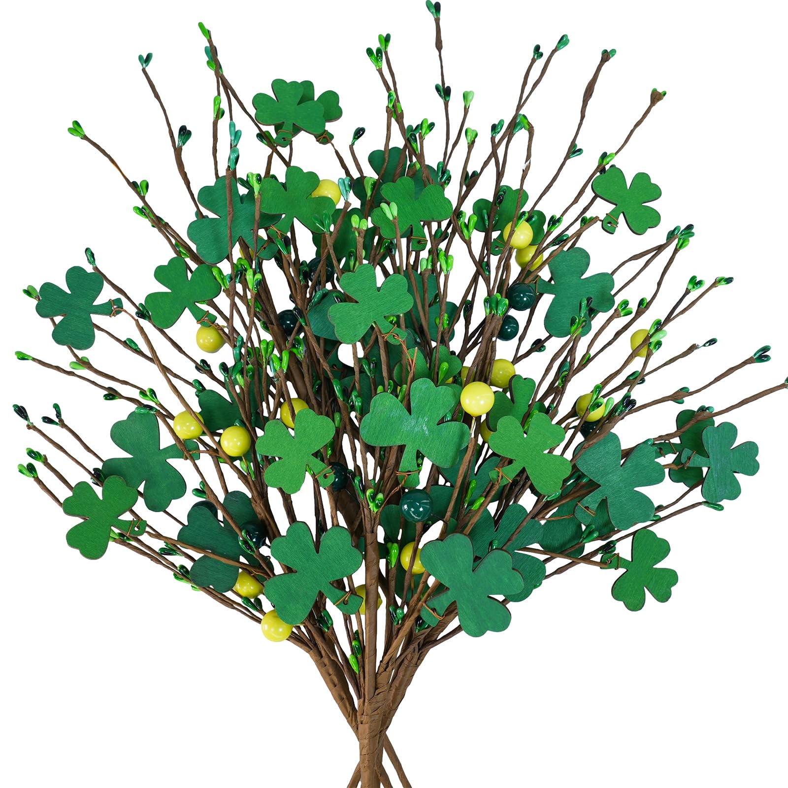 Tige de trèfle artificiel Winlyn Saint-Patrick, 6 pièces de 42 cm pour compositions florales