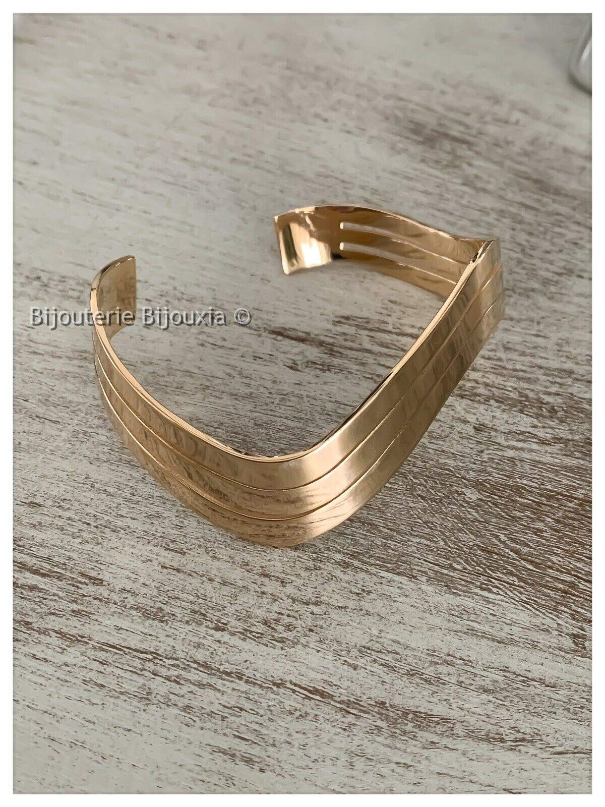 Bracciale a cerchio placcato oro 18 carati 750/1000, Taglia unica