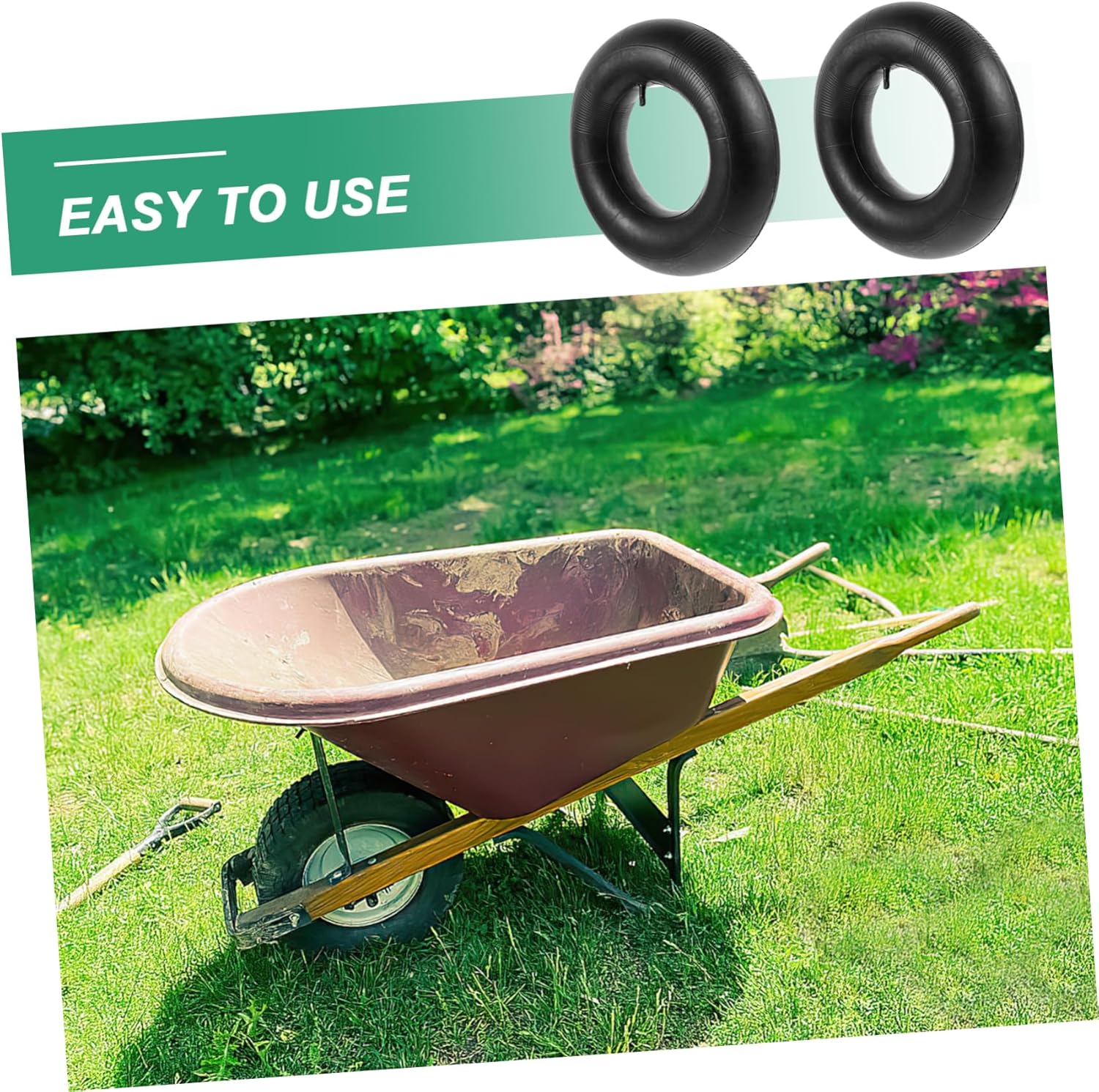 2 Pcs Pneumatic Inner Tubes for Lawn Mowers Wheelbarrows Tractor Tires Easy to Install Heavy Duty Tire Tubes and Versatile Equipment Use
