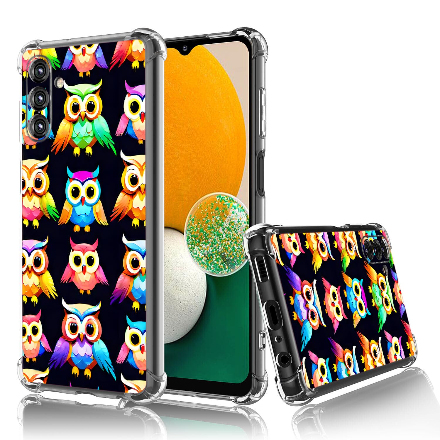Beaucov Galaxy A15 5G Case,Attractive Colorful Owls Drop Protection Shockproof Case TPU Full Body Protective Scratch-Resistant Cover for Samsung Galaxy A15 5G