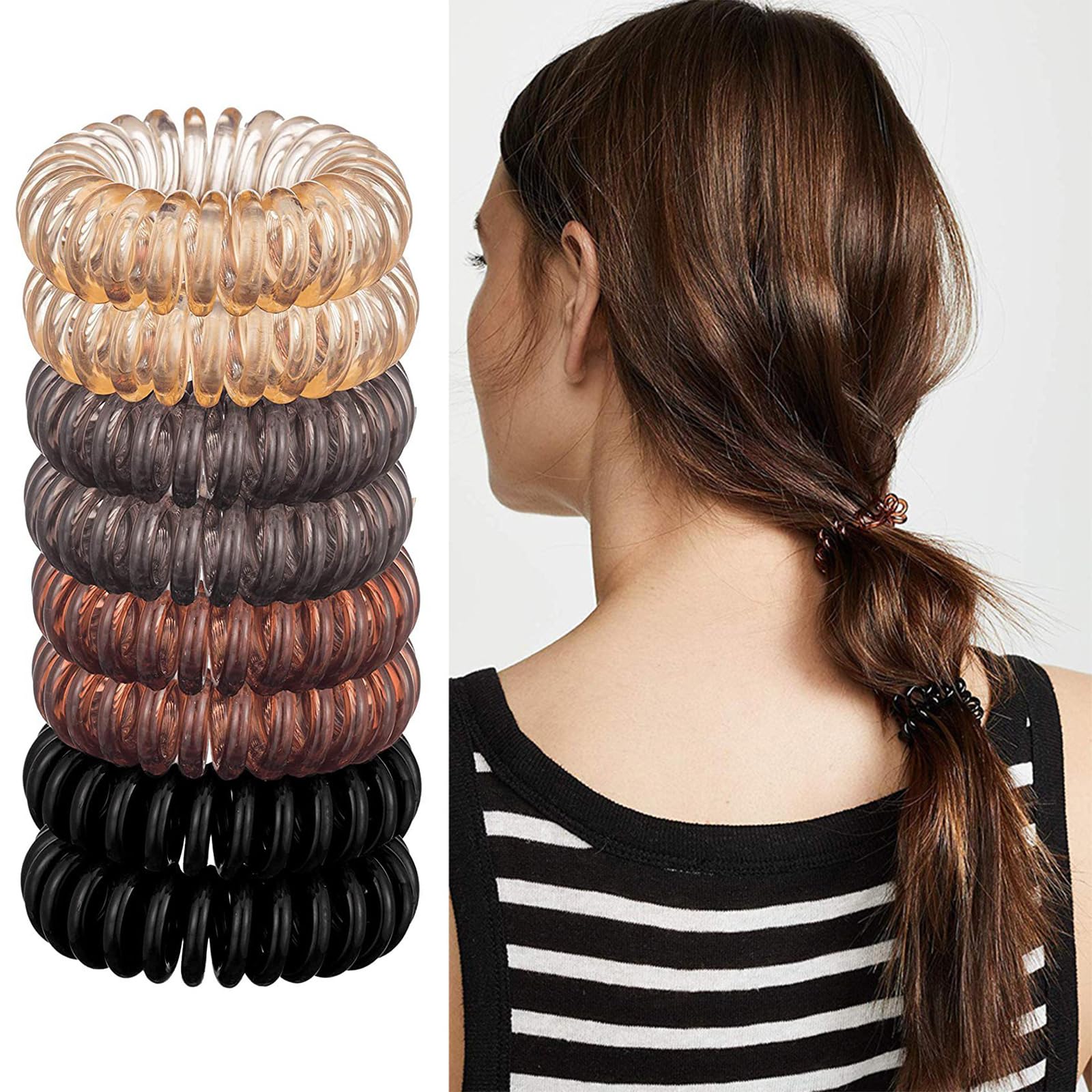 Spiral Hair Ties, Waterproof Hair Ties No Damage - Image 4