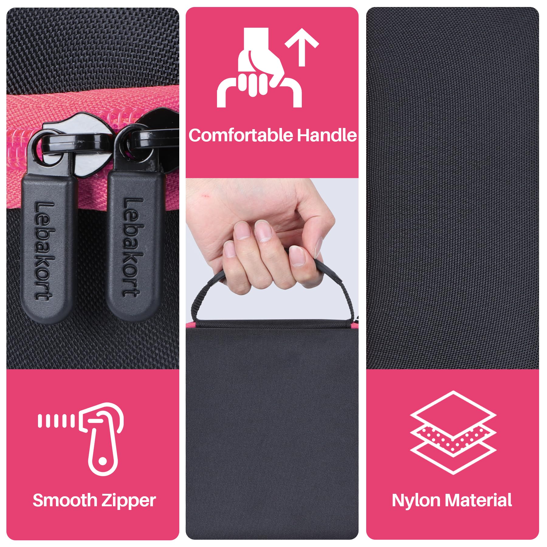 Lebakort Hart Schutz Hülle Etui für Walker's Razor Slim Elektronischer Muff Schieß-Ohrenschützer (Schwarz+Rosenrot)