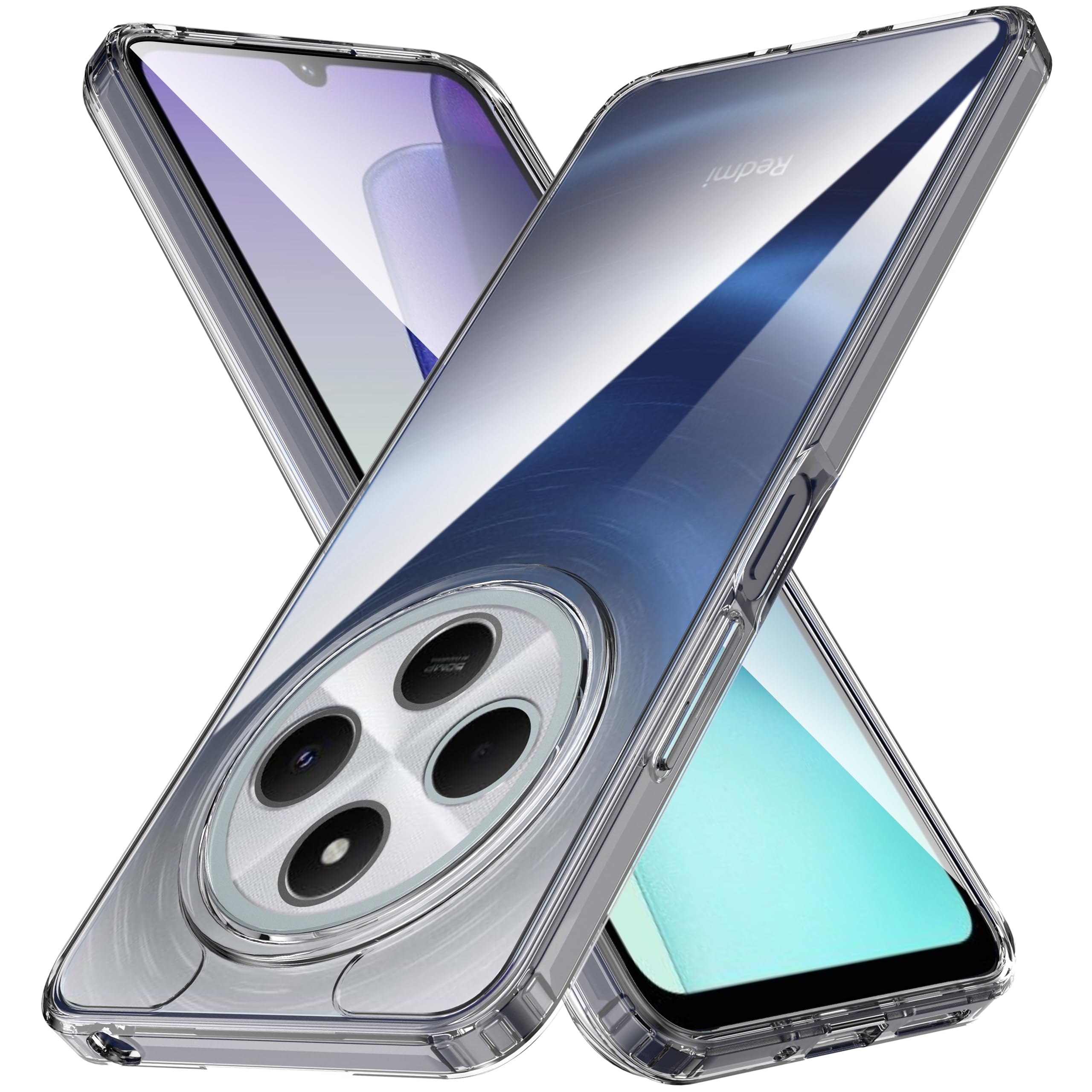 Anoowkoa Case for Xiaomi Redmi 14C/Redmi 14 C/Poco C75 TPU and Clear PC Hybrid Hard Acrylic Slim Phone Case Clear Ultra Crystal Transparent Protective Back Cover Flexible Bumper Silicone Case