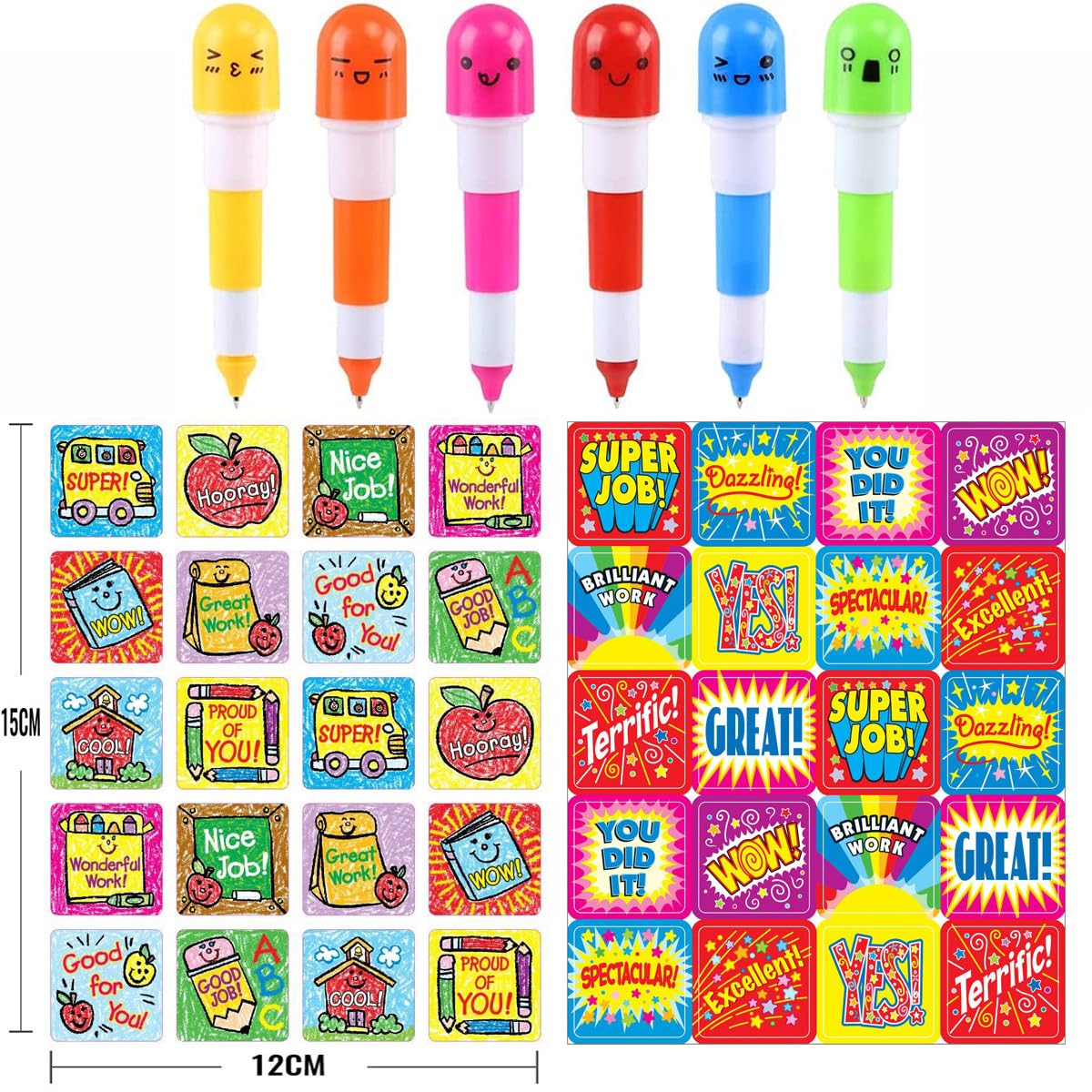 12 Stück Mini Vitamin Kugelschreiber - Lustige Kapsel Stifte Zum Ausziehen