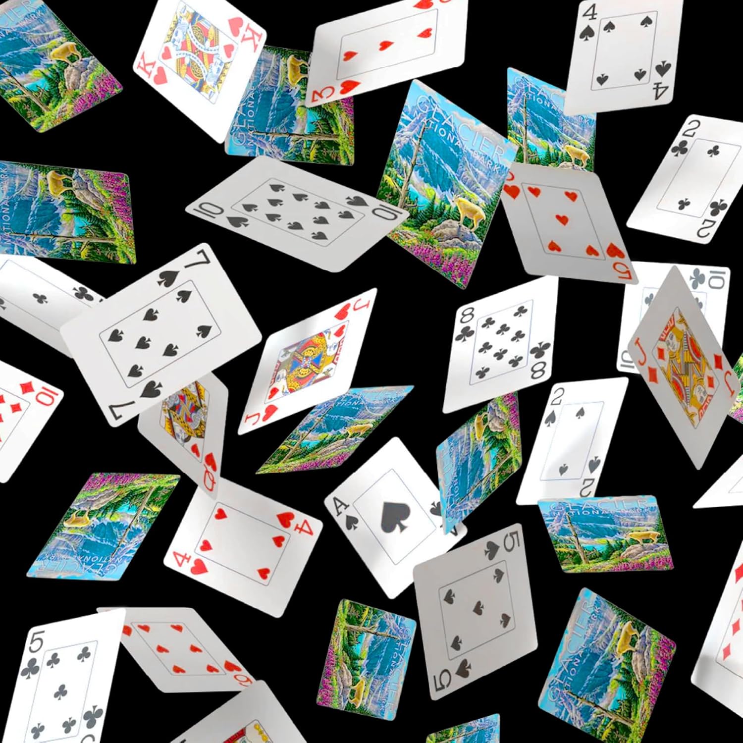 Boardwalk Puzzles Glacier National Park, Featherlight Unique Playing Cards, Fun Themed Deck for Home and Travel