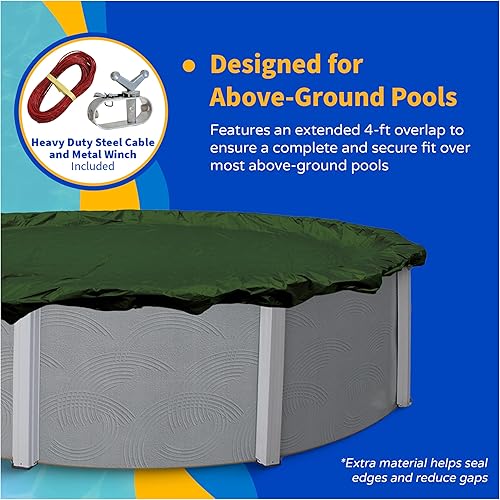 Miniatura 6 de Cobertor de piscina ovalado por encima del nivel del piso para el invierno Verde bosque