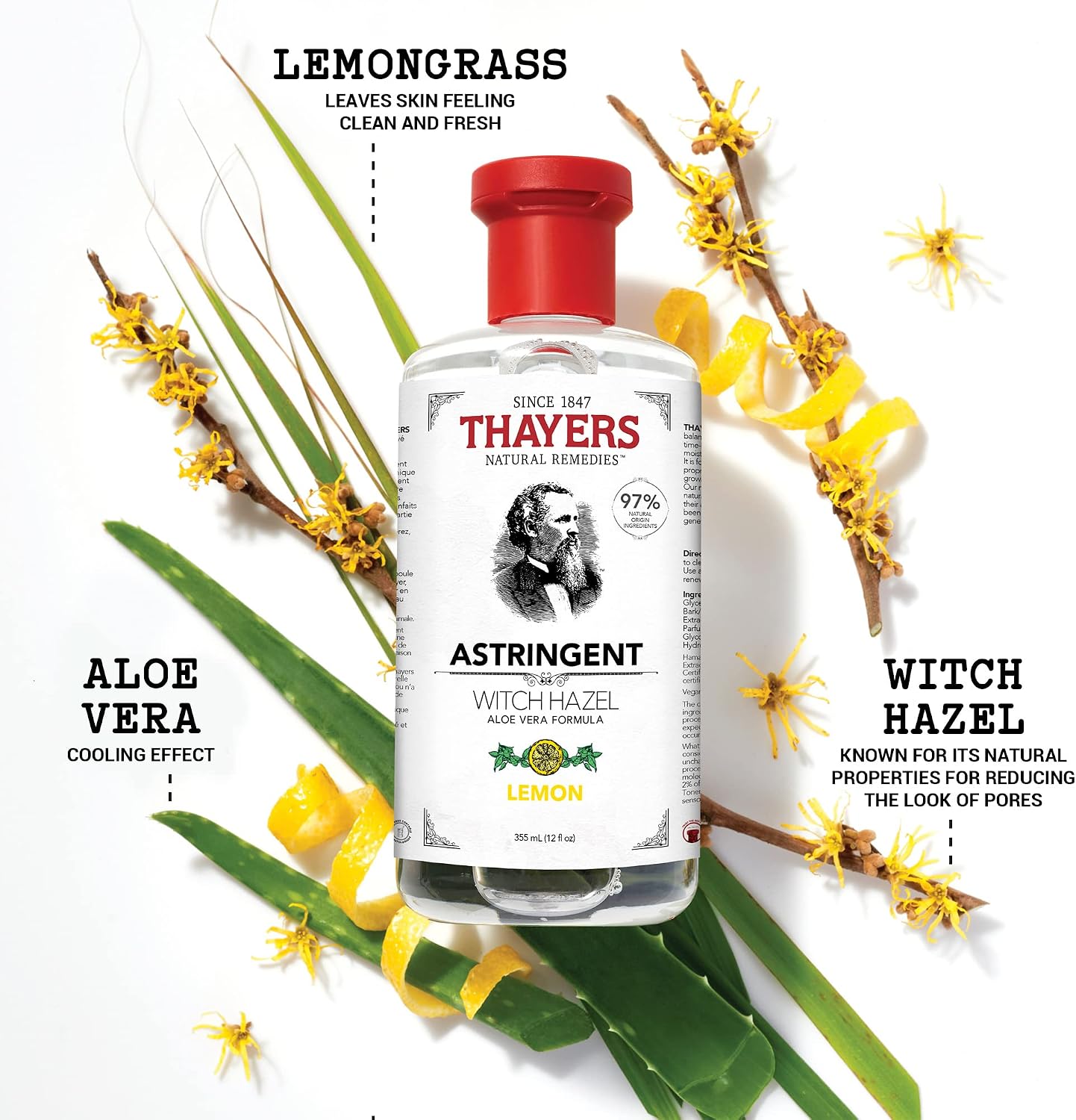 Thayers Lemon Witch Hazel Astringent - 12 oz.