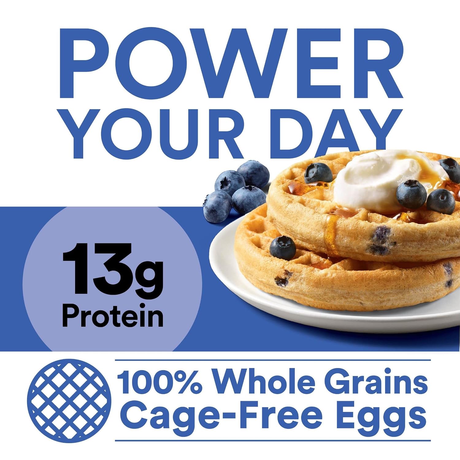 Kashi Go Protein Waffles Wild Blueberry, 8 Ct