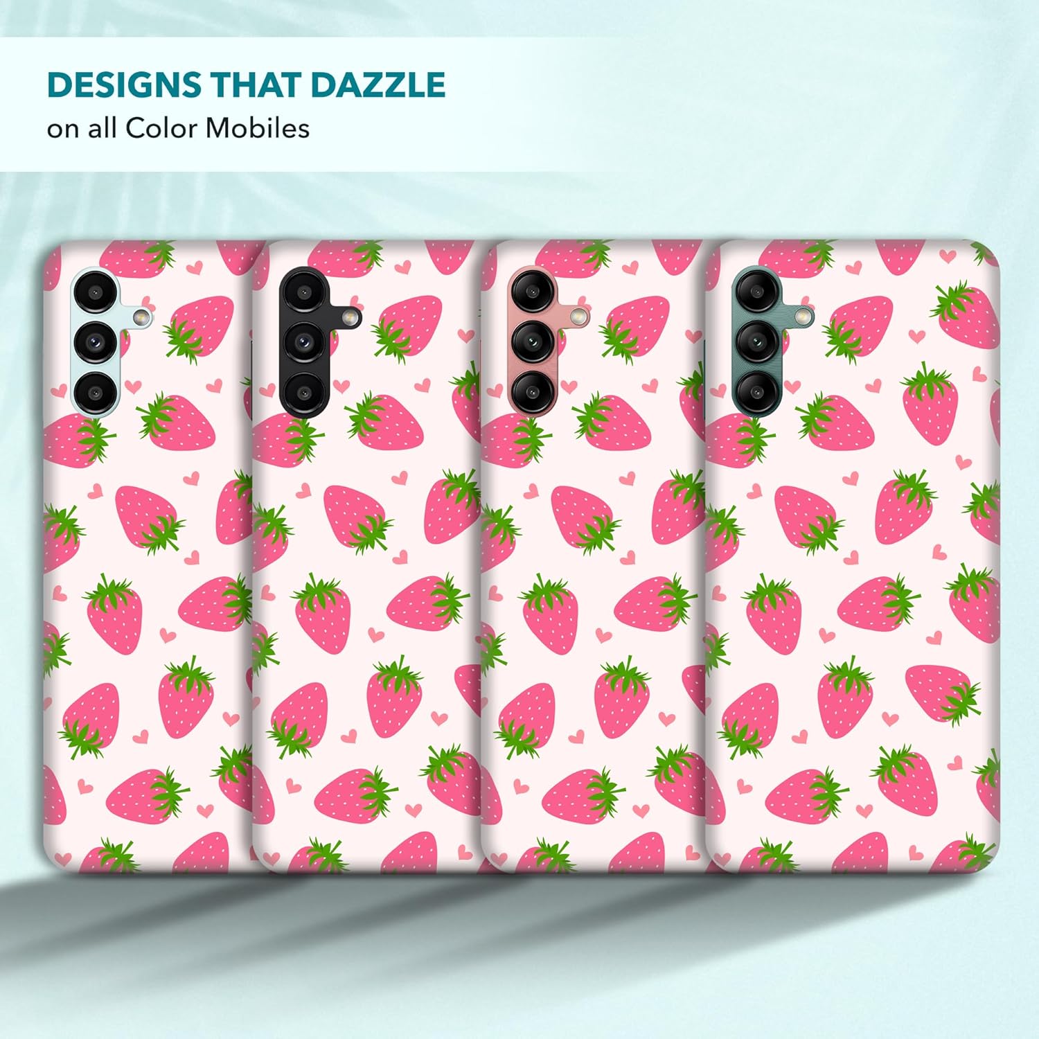 Back Case for Samsung Galaxy A13 5G, Samsung A13 Case with Stylish Strawberry Pink Pattern Design Printed Cute, Sleek Durable Hardshell Protective Case/Cover for Samsung A13 5G - Image 5