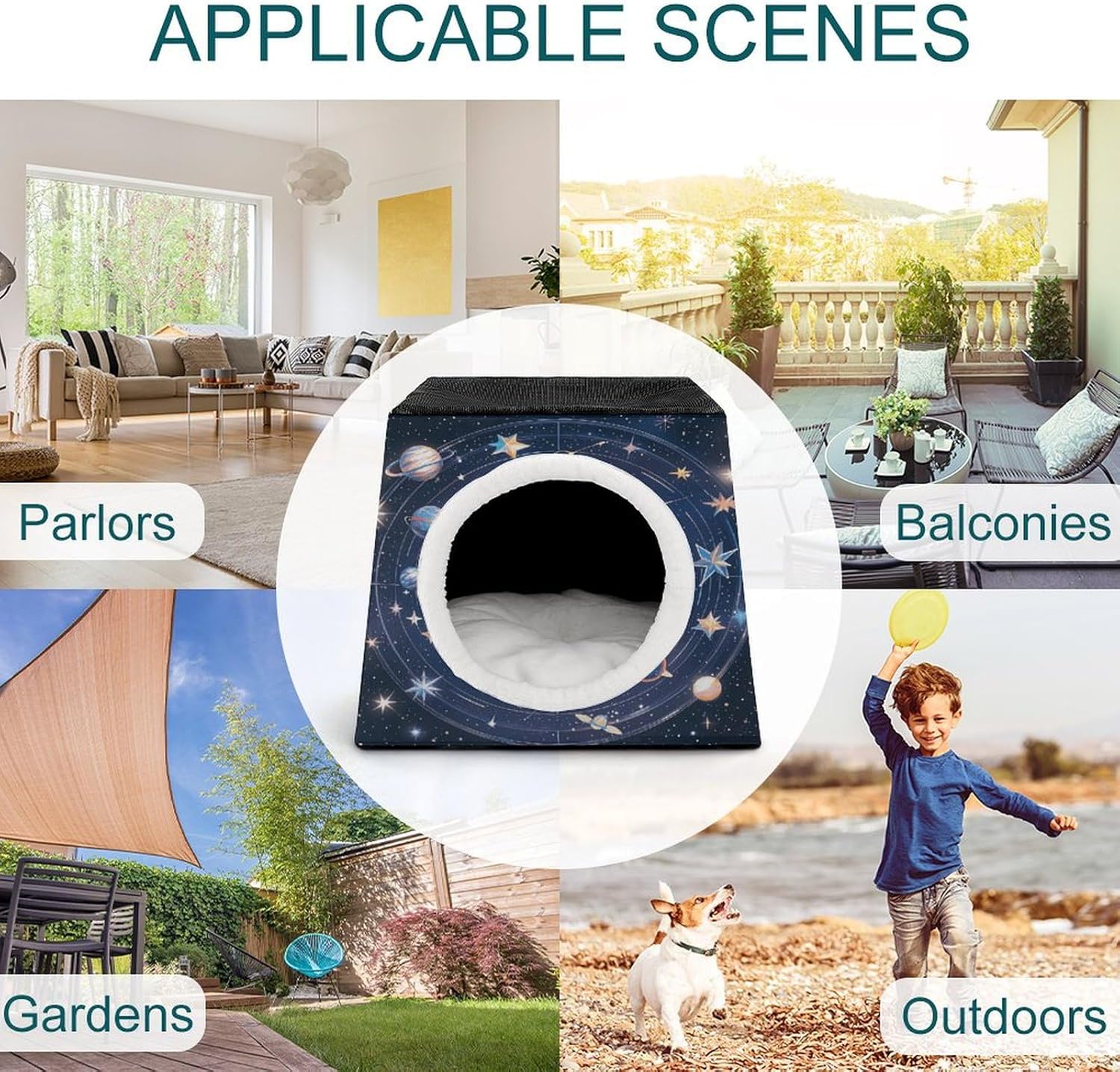 Pet Sleeping Nest Bed, Constellations Cosmic Galaxies Printed Dog House Cat Nest, Winter Pet House are Suitable for Most Cats, Dogs, and Other Small Pets