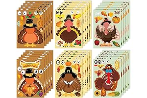 30PCS Turkey Stickers for Kids