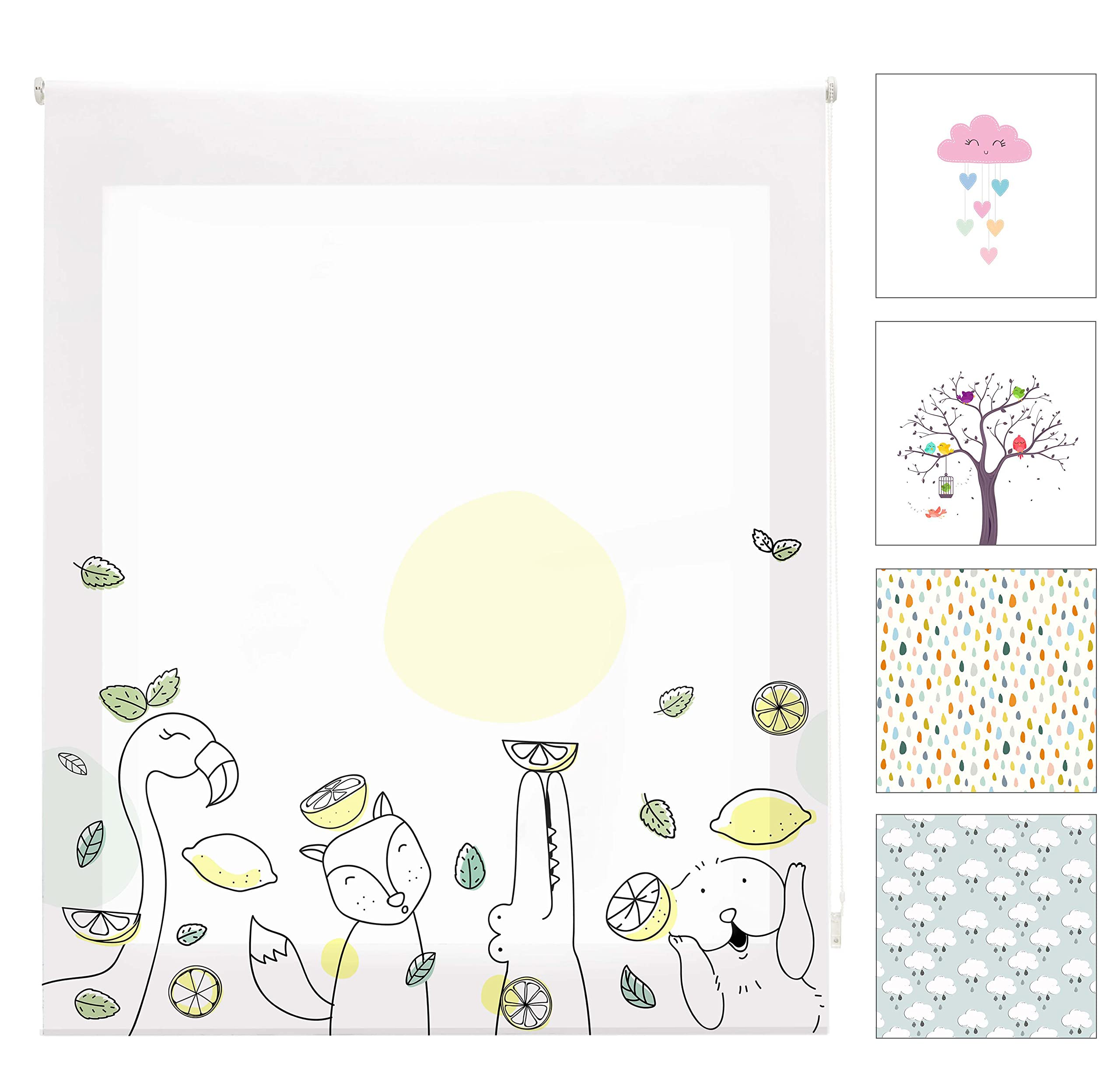 Blindecor Zoolime Children's Translucent Roller Blind, 90 x 180 cm (W x H)