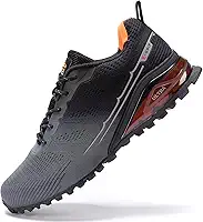 Tênis masculino de corrida em trilha, respirável, leve, para caminhada, ao ar livre, antiderrapante, tênis de renda, moderno, Cinza, 10
