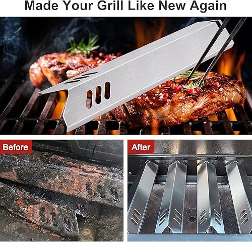 Miniatura 38 de Adviace Protectores térmicos de repuesto para parrilla de 15 pulgadas Dyna-Glo DGF493BNP, DGF510SBP, juego de 4 placas térmicas para parrilla