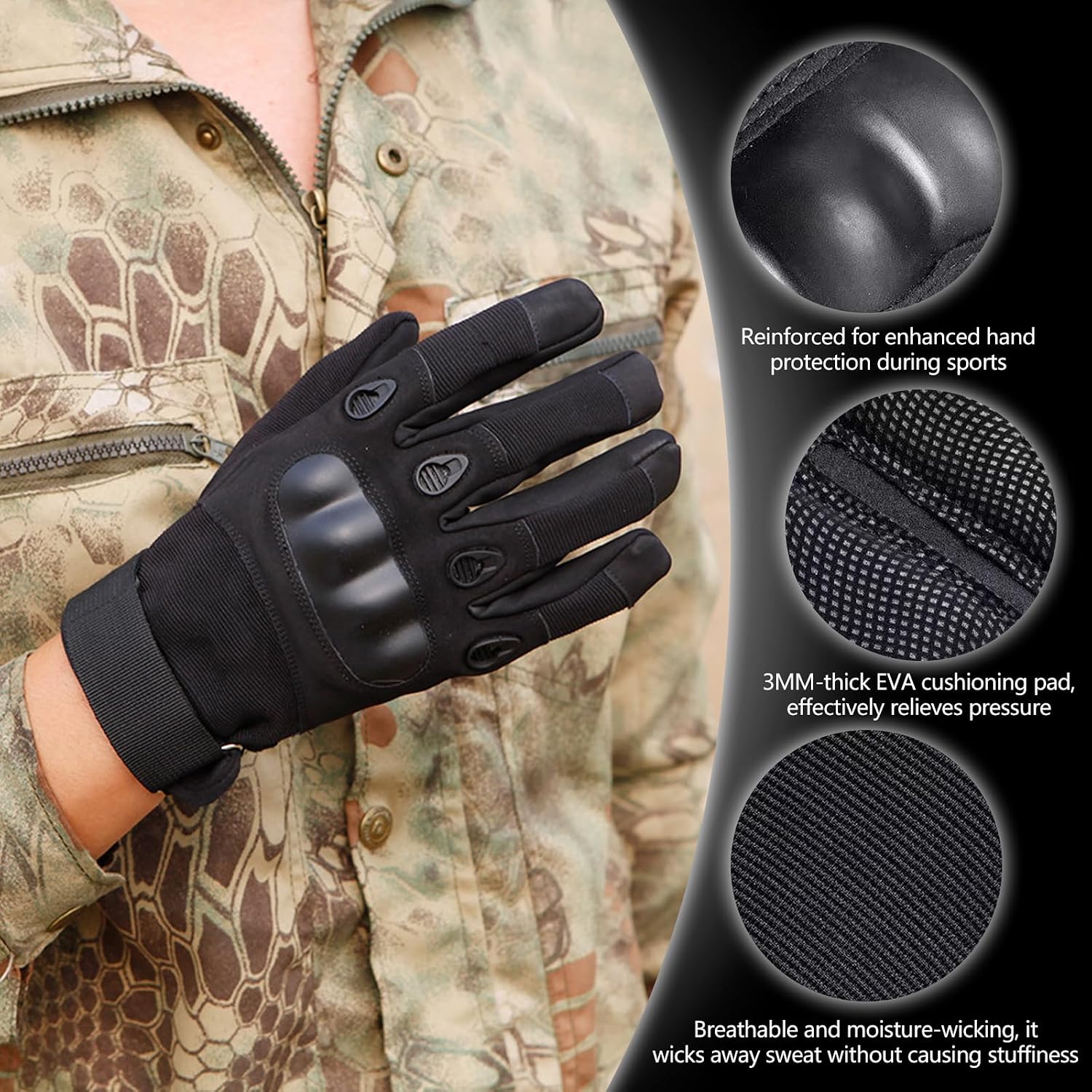 Motorcycle Gloves, Men's Motorcycle Gloves, Glove with Hard image 5