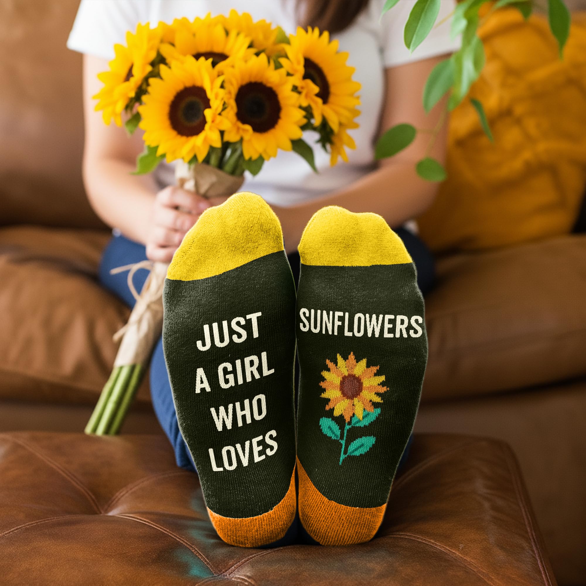 Sunflower Gifts for Women - Sunflowers Themed Socks, Ideal Gifts for sunflower Lovers, Perfect Socks for Women, Unique Stocking Stuffers, Ideal Gift For Birthday and Christmas