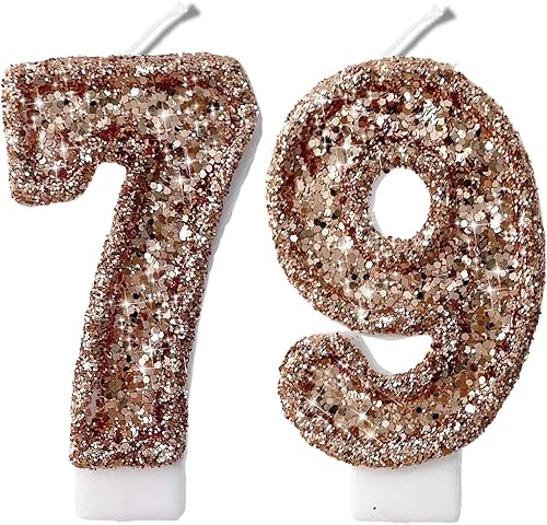 Vista 477 de Velas de números con purpurina azul y negra de 2.8 pulgadas, muchos colores, regalos de cumpleaños 58 y 85, velas de cumpleaños, velas de cumpleaños