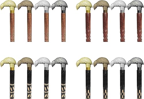 Miniatura 7 de Wooden Walking Sticks and Canes Travel Collapsible for Men Women Seniors Hiking with Aluminum Bird Handle (Black Antique, AANWS-87)