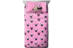 Jay Franco Disney Minnie Mouse Hearts N Love Twin Sheet Set