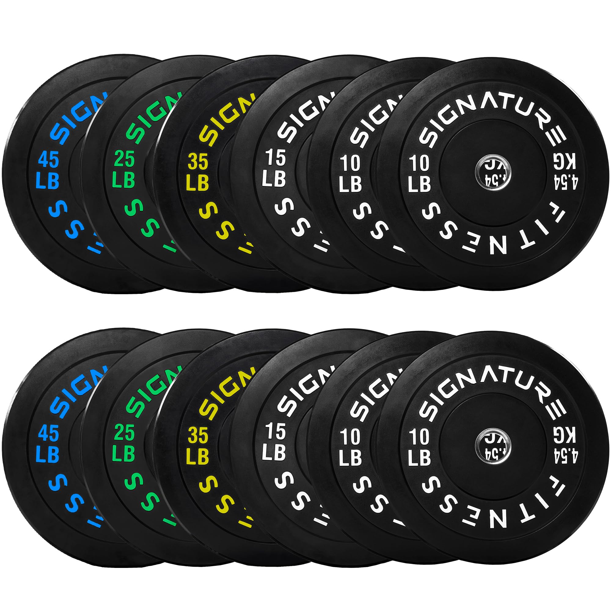 Fitvids 2-Inch Olympic Rubber Weight Plates Sets, Bumper Plates Set with Barbell for Strength Training