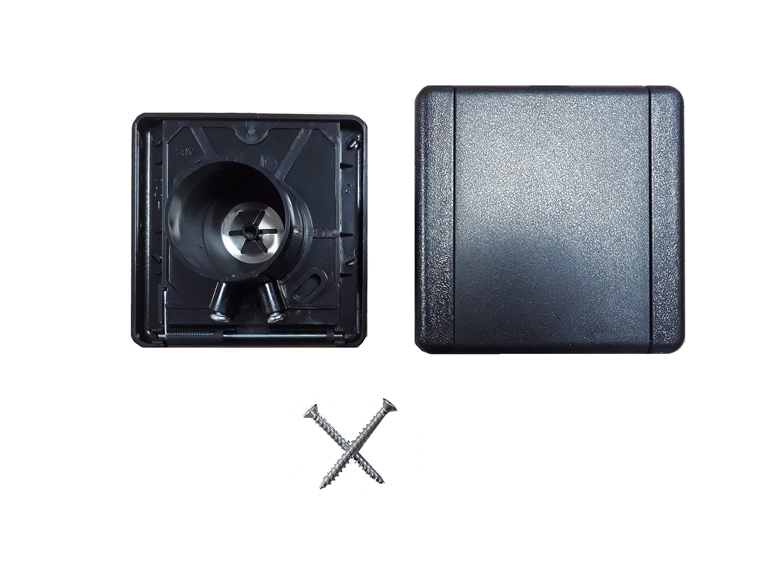 Couvercle Prise Aspiration Centralisée Carré 9x9cm Noir - Universel Neuf