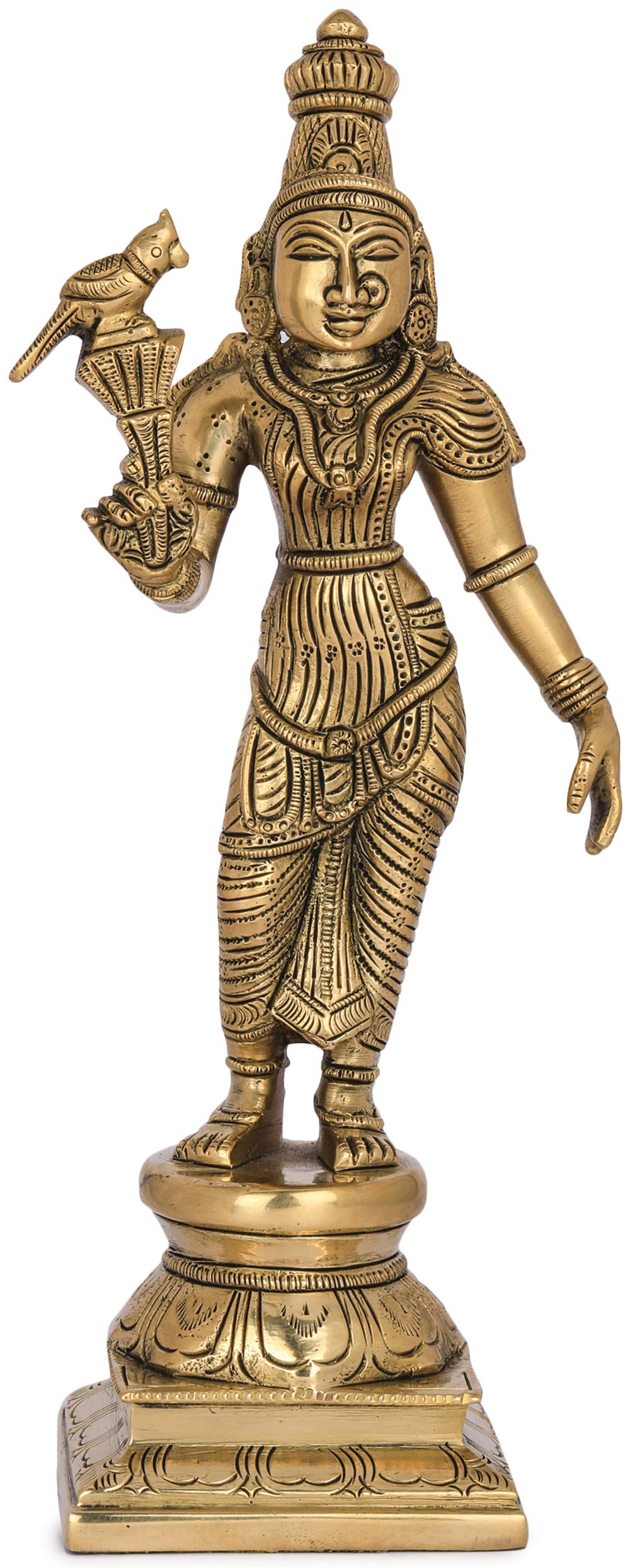 Statue Meenakshi Devi en laiton pour créer un coin zen et méditation