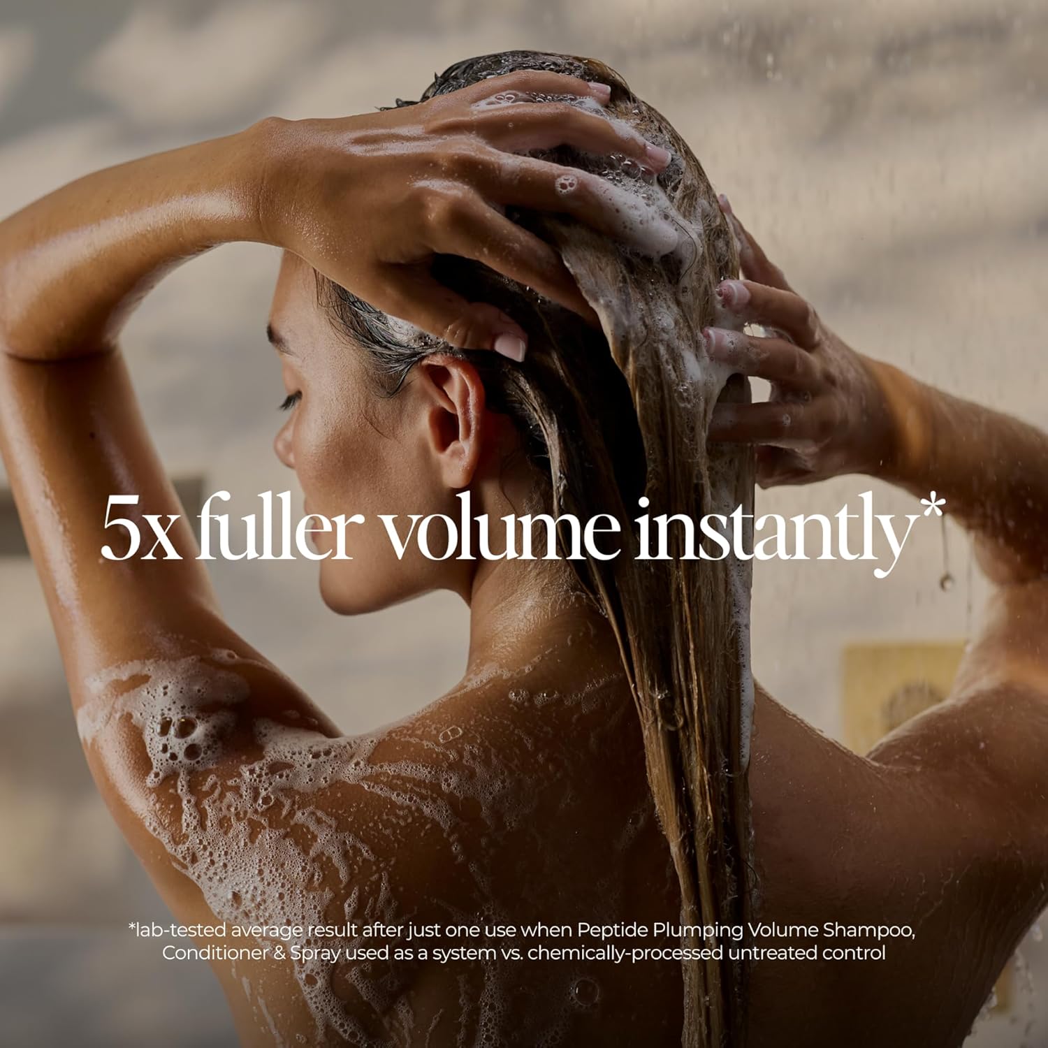 LolaVie Peptide Plumping Volume Conditioner - 8.5 oz - 5x Fuller Volume Instantly & 72 Hours of Long-Lasting Lift - Hydrates & Smooths with Hyaluronic Acid - Color Safe - For Fine, Thin Hair Types