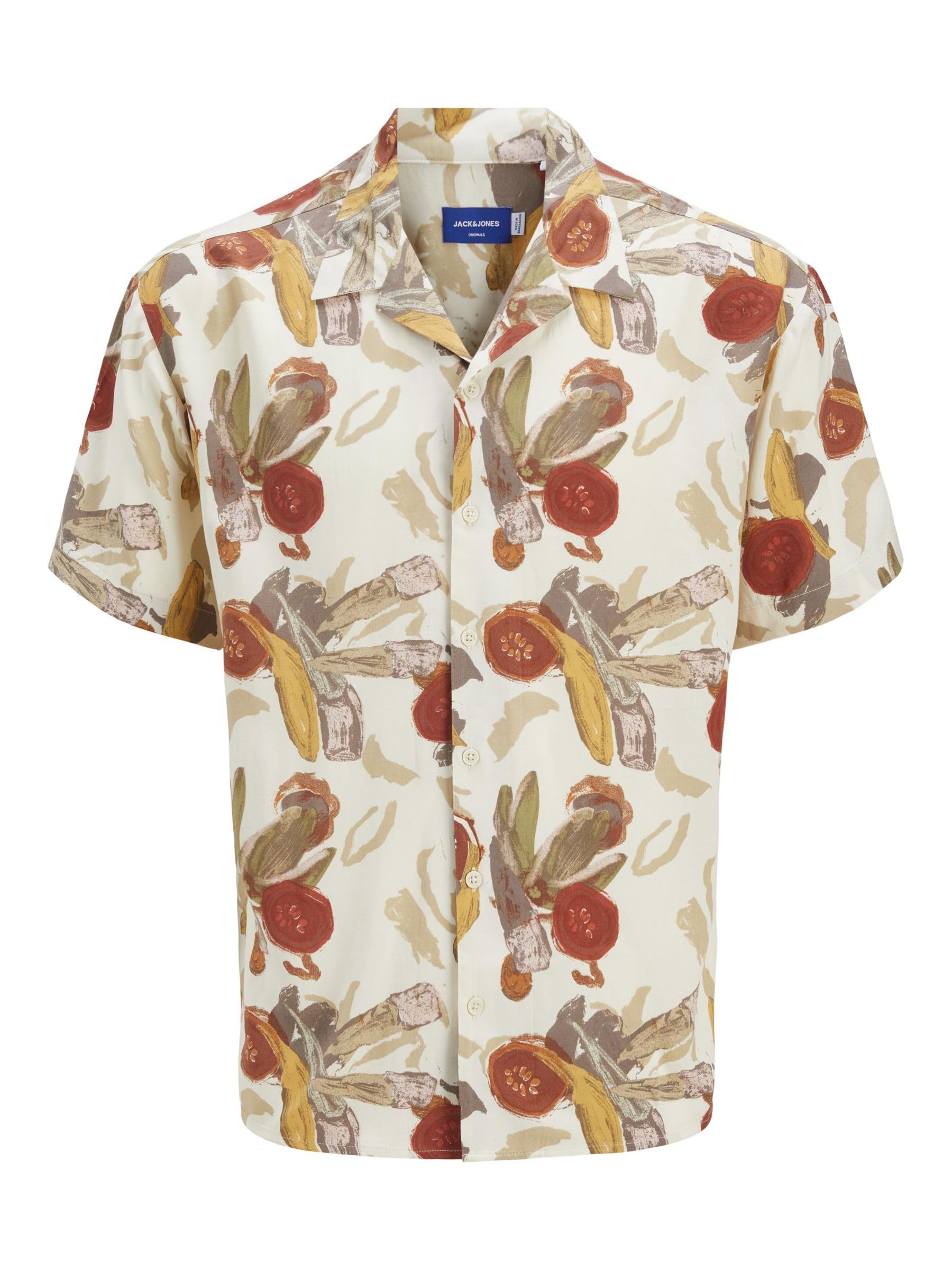 JACK & JONES Jorluke Varenna AOP Shirt SS, Antique White, M