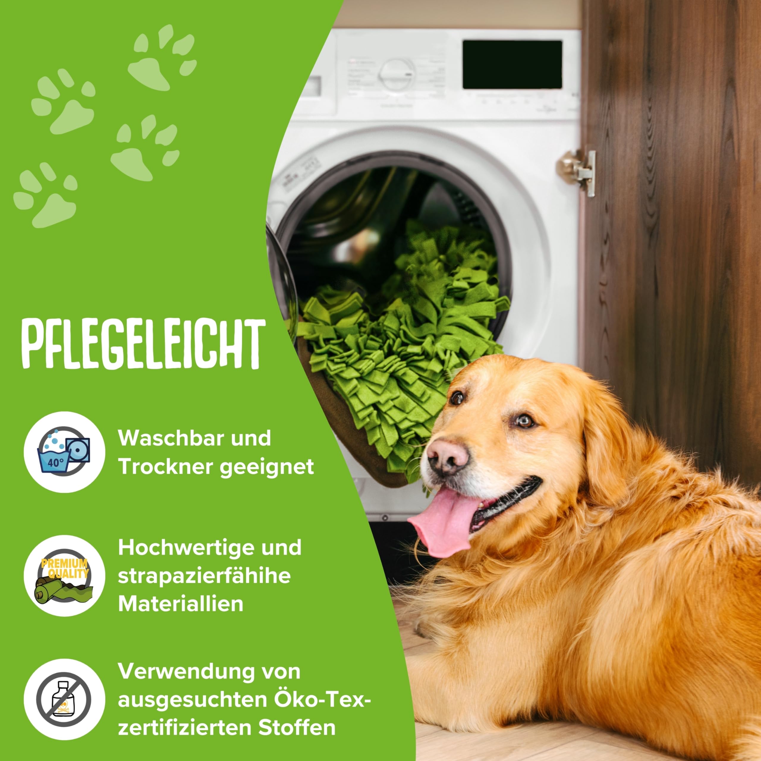 KNAUDER'S Best - Alfombra de césped para perros con gran inteligencia, juguete de búsqueda, anti deslizamiento, duradera, lavable y apta para secadora