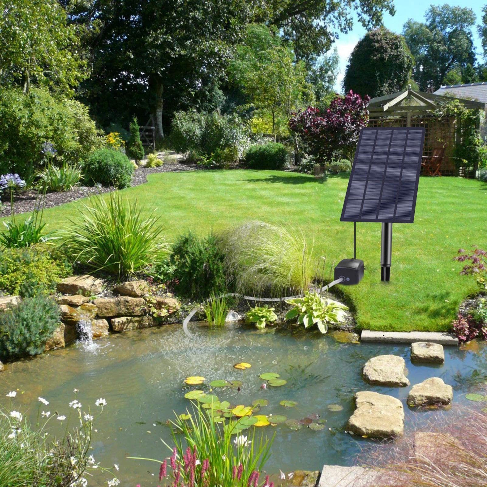 Solar-Teichbelüfter – Solar-Luftpumpe für Teich | 2 W geräuscharm IP64 wasserdicht | olarer Oxygenator – für Pool, Aquarium, Hydrokultur, lebende Fischtransporte, Outdoor-Angeln