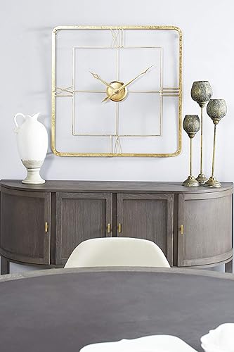 Deco 79 Reloj de pared de marco abierto de metal, 36" x 3" x 36", dorado