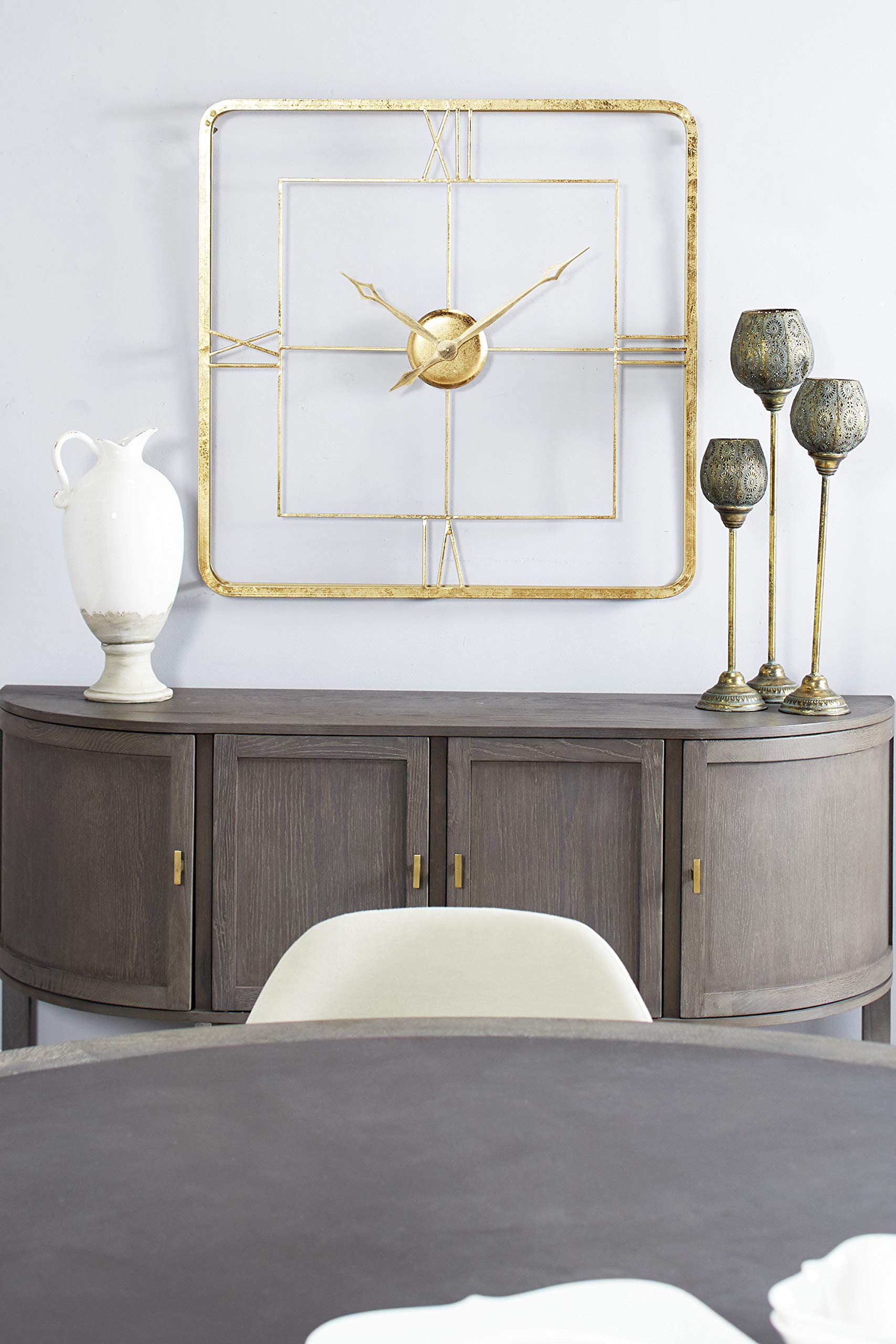 Deco 79 Metal Open Frame Wall Clock, 36" x 3" x 36", Gold